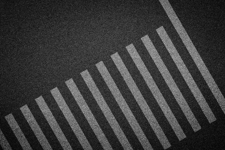 Empty crosswalk on asphalt road top viewの写真素材