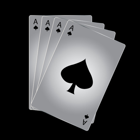 Ace of spades playing card on black background