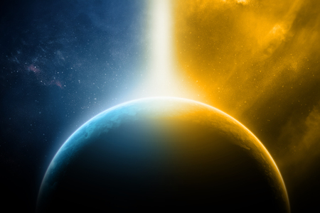 Abstract outer earth space nebula fantasyの写真素材