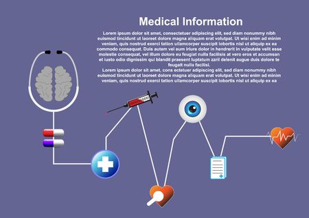 Abstract medical cardiology ekg background. Heart with Stethoscope. Medical concept  Vector illustration.のイラスト素材