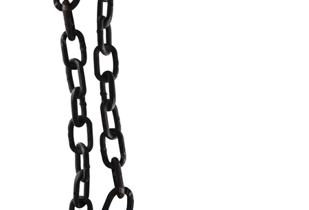 Rusty chain isolated on white background.の写真素材