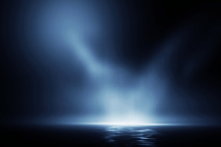 3d rendering Light in the sea at night