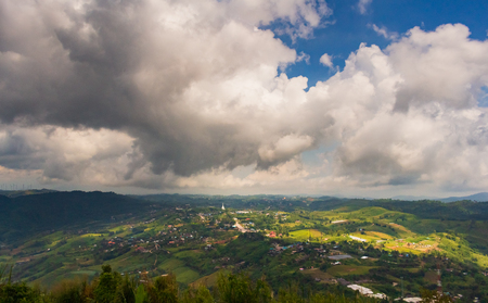 Landscape view house on hill at Khao Kho, Phetchabun of Thailand.の写真素材