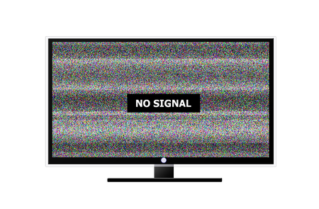 TV no signal isolated on white backgroundの写真素材