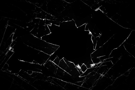broken glass on a black backgroundの写真素材