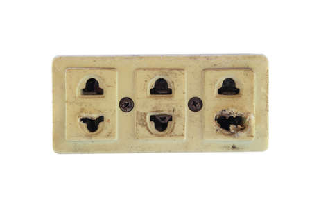 Broken power plug isolated on white background with clipping path.