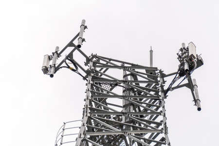 Top of the telephone signal tower close up