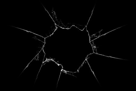 3D Rendering broken glass on a black background
