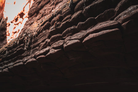 Naka cave giant snake scale stone. in the Phu Langka national park, Buangkan Thailand.の写真素材