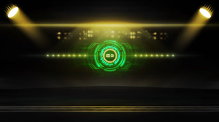 3D Rendering abstract race track finish line racing on night
