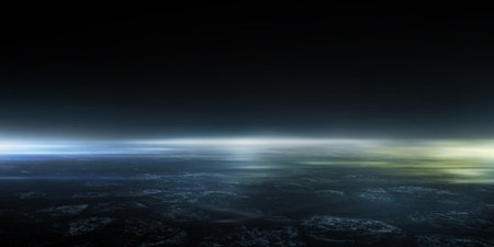 3D Rendering Abstract asphalt light in a dark empty street with smoke background.の写真素材