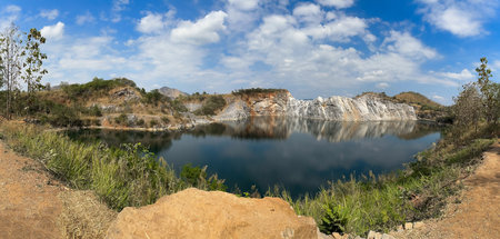 Emerald green water at Phu Pha Man District. of Khon Kaen Province.