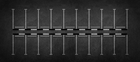 3D Rendering Empty parking lot perspective top view.