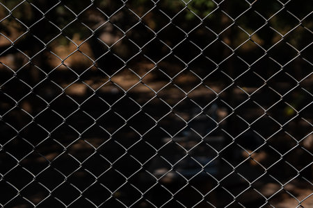 Rusty Chain Fence closed area of the forest.