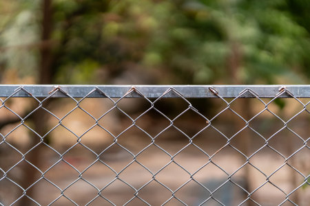 Rusty Fence closed area of the forestの写真素材