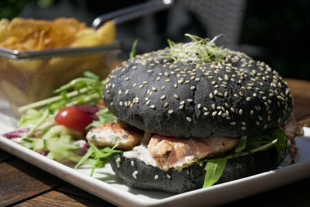 Burger and friesの写真素材