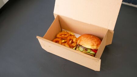 Burger and friesの写真素材