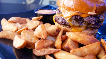 Burger and fries