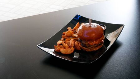 Burger and friesの写真素材