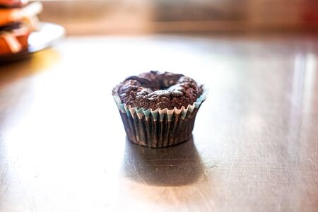 Cake on a restaurant tableの写真素材