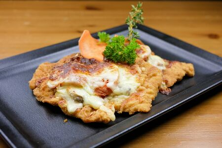 Chicken dish on a tableの写真素材