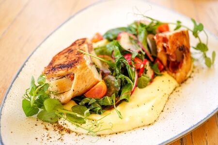 Main course in a restaurantの写真素材