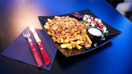 Gyros on a restaurant table