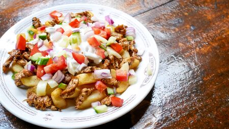 Gyros on a restaurant table