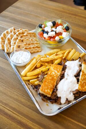 Gyros on a restaurant table