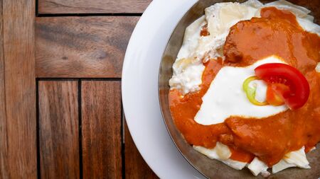 Main course in a restaurantの写真素材