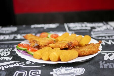 Main course in a restaurantの写真素材