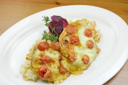 Main course in a restaurantの写真素材