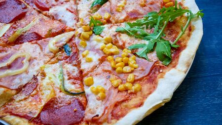 Pizza on a restaurant table