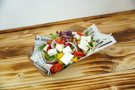 Salad on a restaurant table