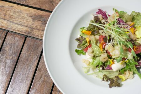 Salad on a restaurant table