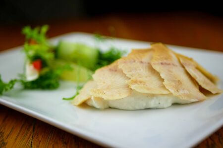 Seafood on a restaurant tableの写真素材