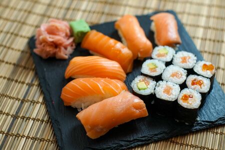 Sushi on a restaurant table