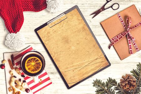 Christmas elements top viewの写真素材