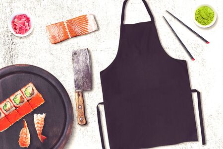 Sushibar mockup top viewの写真素材