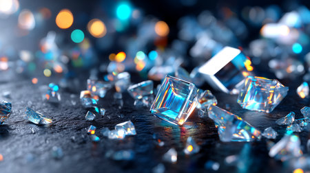 Sparkling diamond shards create a luxurious and magical atmosphere. Perfect for high-end branding, jewelry design, or adding an ethereal touch to your creative projects. Captivating and vibrant.の素材