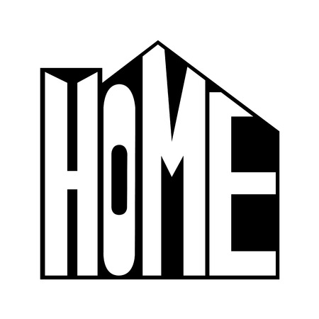 This logo has a picture of a house with HOME written on it.のイラスト素材