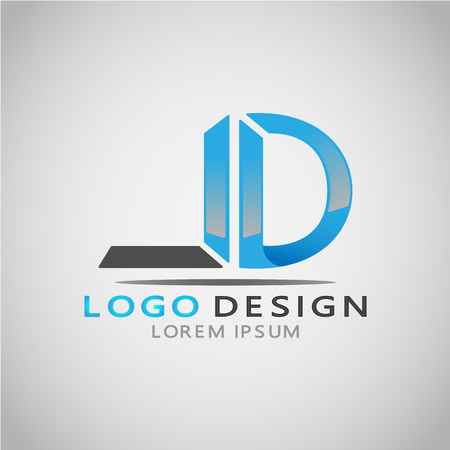This logo illustrates the letter L and D.のイラスト素材