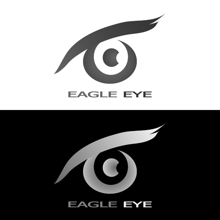 This logo has an eagle eye. The meaning is that eagle eyes can see with focus and cover a large area.のイラスト素材