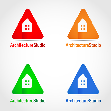 This is a logo created for the purposes of property companies, real estate, interior design, exterior design and various businesses related to the building architecture.のイラスト素材