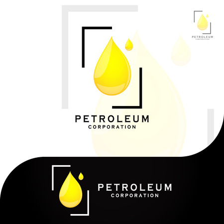 This logo has a drop of oil with PETROLEUM written on it.のイラスト素材