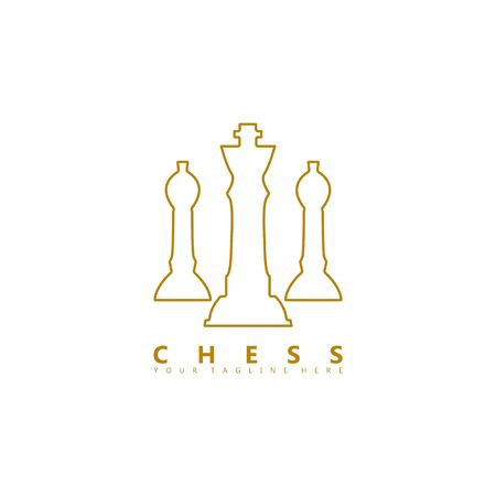 This is a picture of three chess pieces. This logo is suitable for use as a chess sports competition logo.のイラスト素材