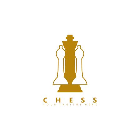 This is a picture of three chess pieces. This logo is suitable for use as a chess sports competition logo.のイラスト素材