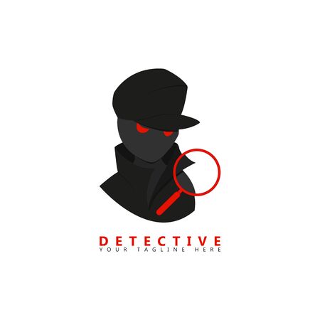 This is a picture of a detective using a magnifying glass. This picture is suitable for t-shirt design.のイラスト素材