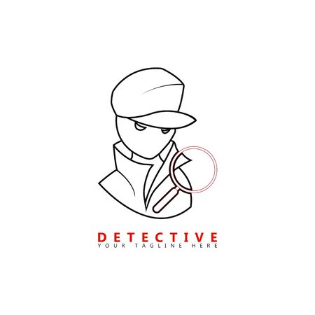 This is a picture of a detective using a magnifying glass. This picture is suitable for t-shirt design.のイラスト素材