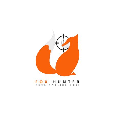This is a picture of the fox next to it which is a shotgun shot. This logo is good for fox hunting organizations or groups.のイラスト素材